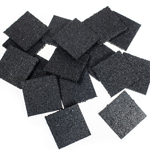 Feuchtigkeitssperre / Gummigranulat Unterleg-Pads für Gartenhäuser 48 Stück