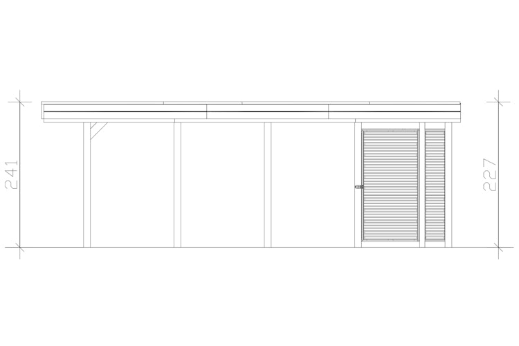 Skan Holz Carport Friesland Hybrid Set 12 314x708 cm inkl. Abstellraum
