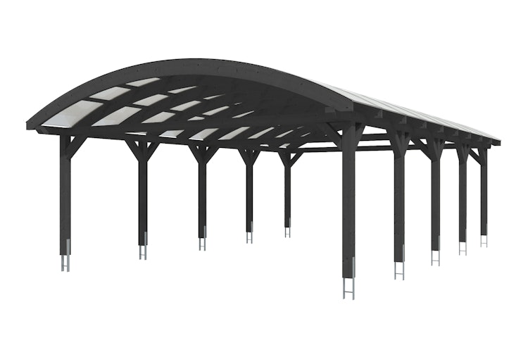 Skan Holz Franken - Bogendach Doppelcarport aus Leimholz Breite 635 cm
