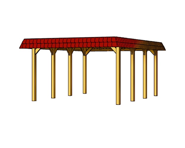 Skan Holz Spreewald - Walmdach Carport Breite 345 cm