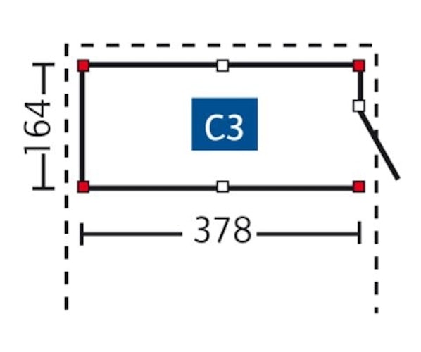 Skan Holz Abstellraum C3 für Carports - Profilschalung