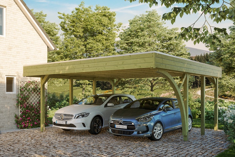 Skan Holz Carport Friesland 557x555 cm inkl. 1 Einfahrtsbogen Sparset 7