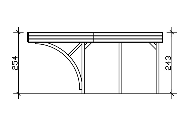 Skan Holz Carport Friesland 557x555 cm inkl. 2 Einfahrtsbögen Sparset 8