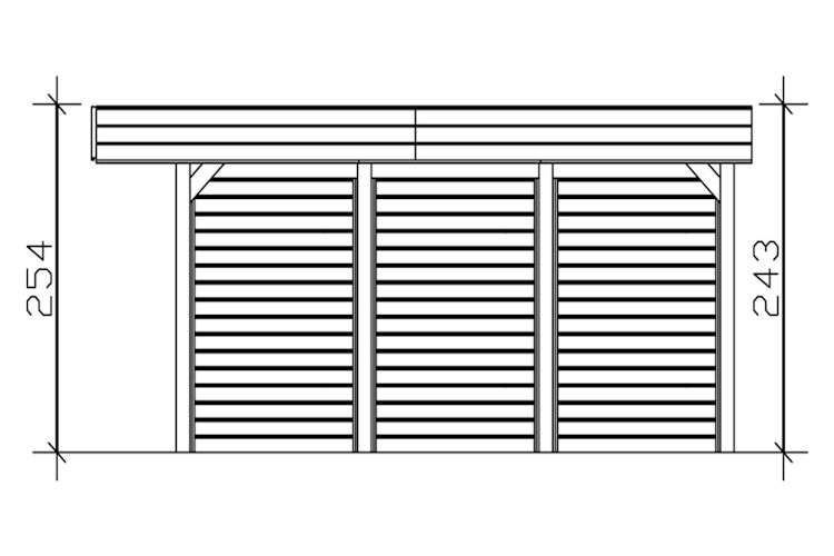 Skan Holz Carport Friesland 557x555 cm inkl. Rück- und Seitenwände Sparset 3