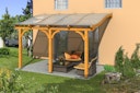 Vorschaubild Skan Holz Terrassenüberdachung Venezia mit Mittelpfosten Breite 434 cm