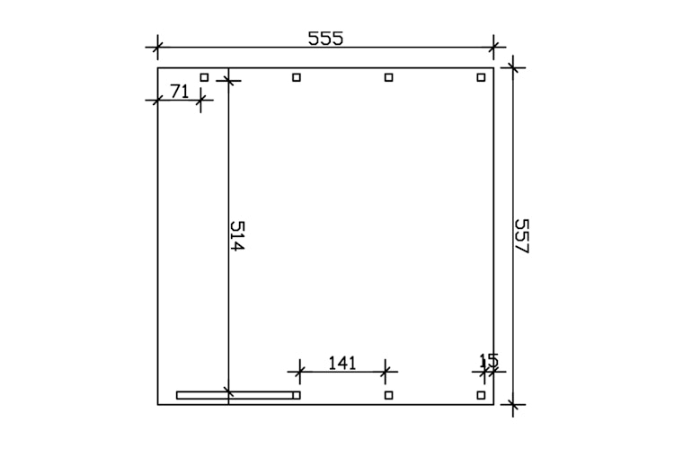 Skan Holz Carport Friesland 557x555 cm inkl. 1 Einfahrtsbogen Sparset 7
