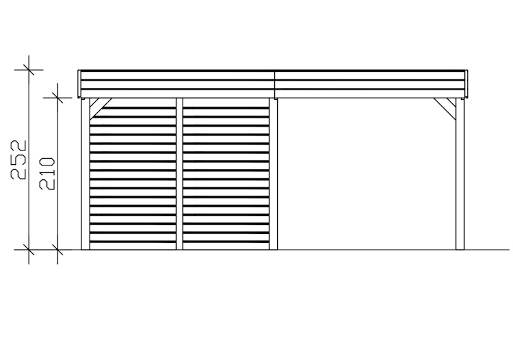 Skan Holz Doppelcarport Friesland 546x708 cm mit Abstellraum Set D