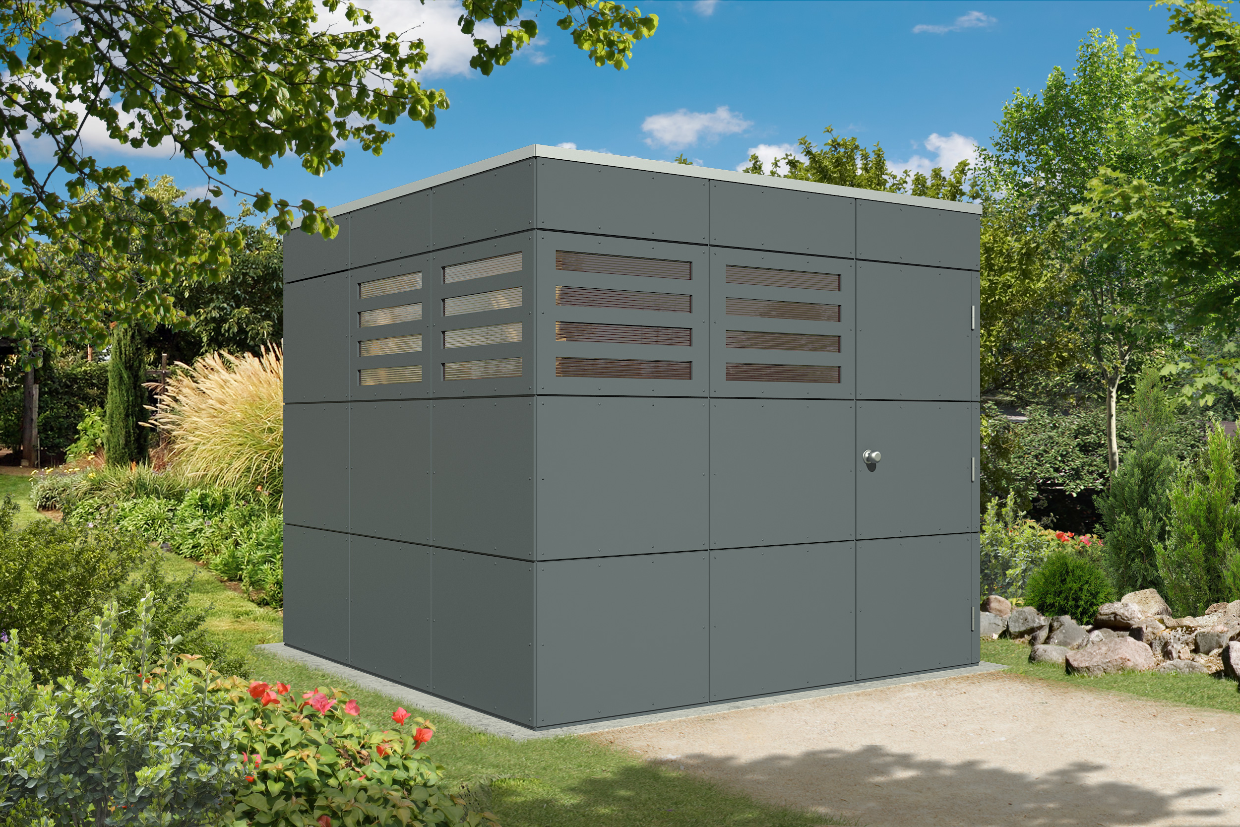 Skan Holz CrossCube Gartenhaus Brisbane 3