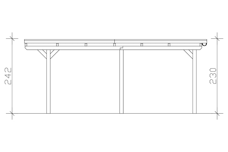 Skan Holz Emsland - Flachdach Carport aus Leimholz Breite 402 cm