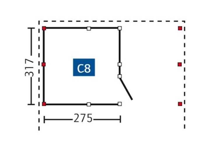 Skan Holz Abstellraum C8 für Carports - Profilschalung