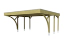 Vorschaubild Skan Holz Doppelcarport Friesland 546x555 cm - 2 Einfahrtsbögen Set H