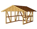 Vorschaubild Skan Holz Schwarzwald - Satteldach Einzelcarport Breite 424 cm