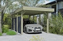 Vorschaubild Skan Holz Carport Friesland Hybrid Set 11 314x555 cm inkl. Rück- und Seitenwände aus Aluminium