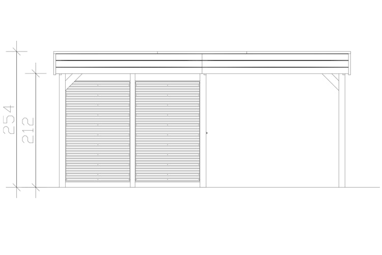 Skan Holz Carport Friesland Hybrid Set 14 557x708 cm inkl. Abstellraum