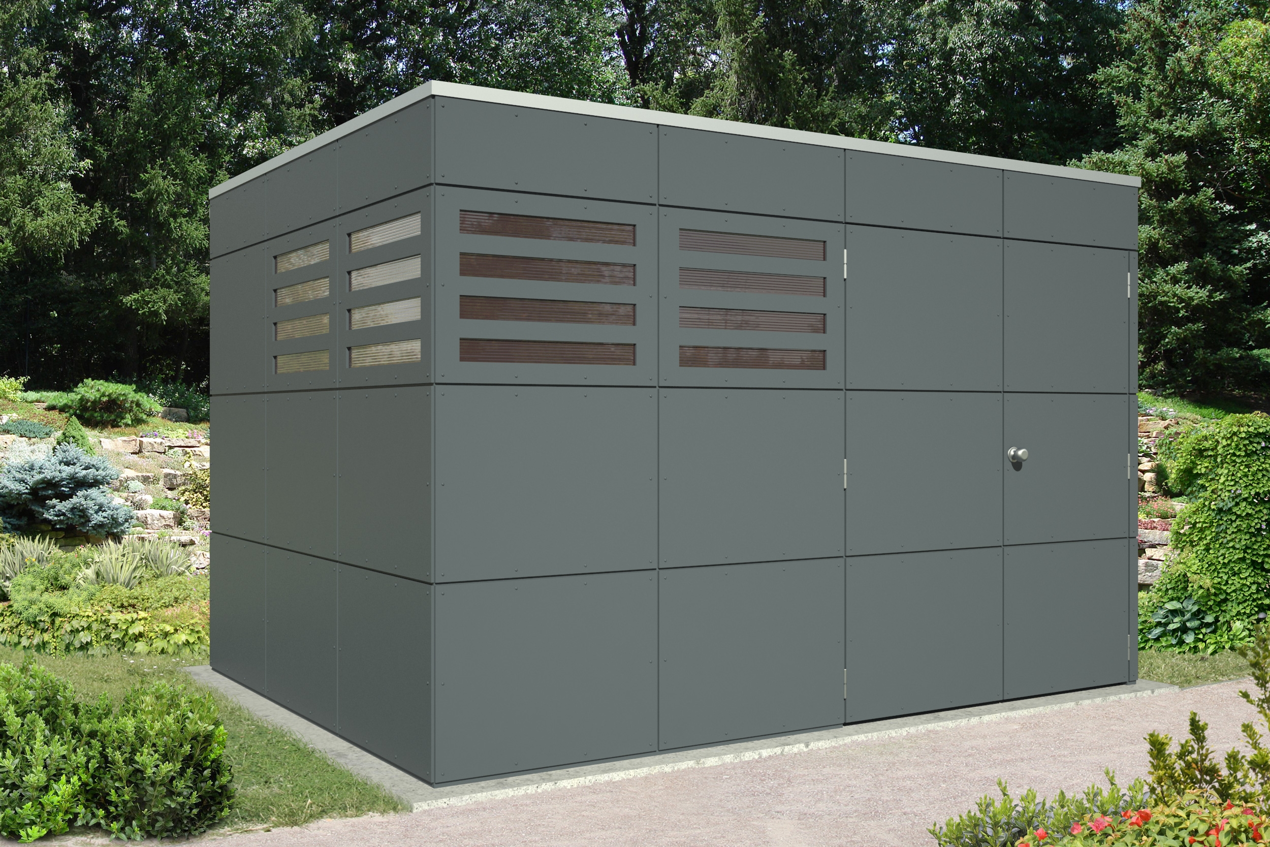 Skan Holz CrossCube Gartenhaus Brisbane 4