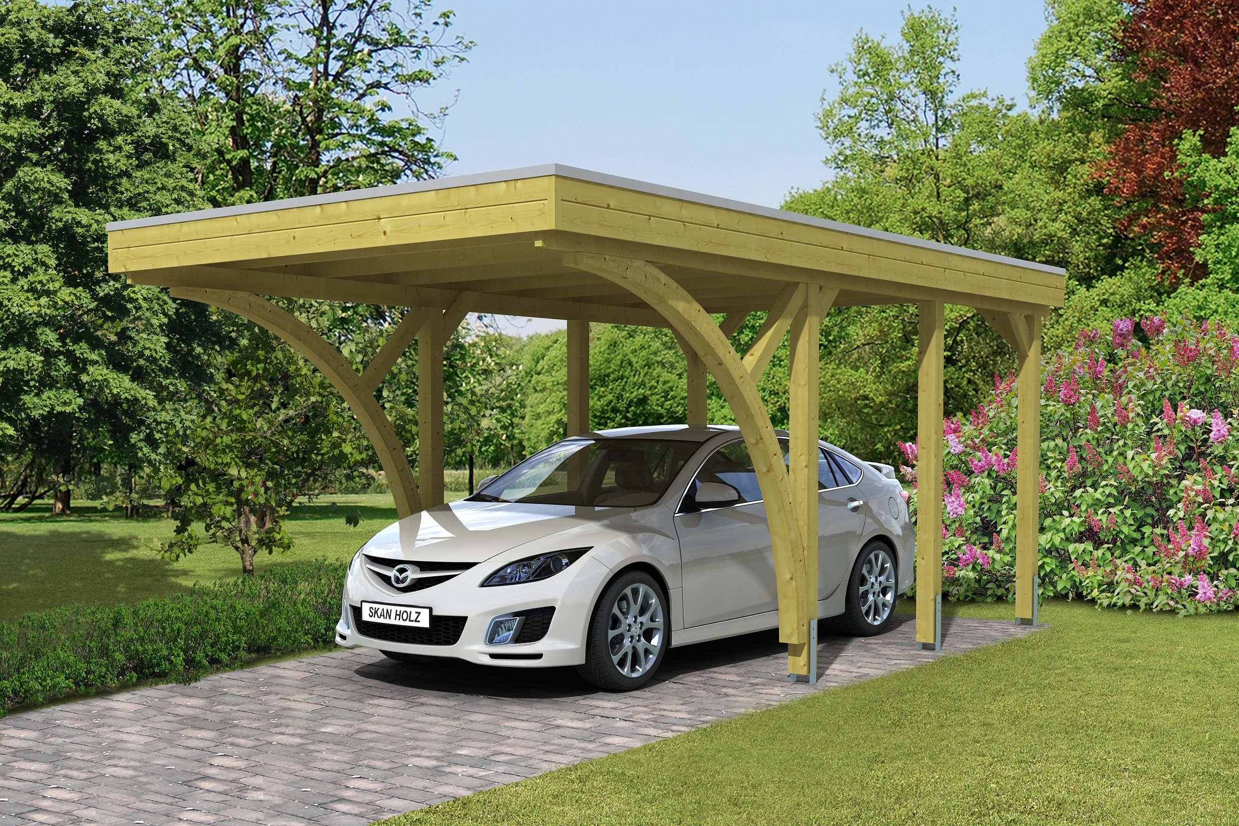 Skan Holz Carport Friesland 314x555 cm inkl. 2 Einfahrtsbögen Sparset 6