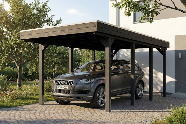 Skan Holz Friesland - Flachdach Carport aus Nadelholz Breite 320 cm