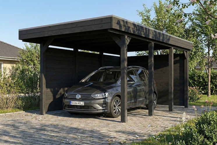 Skan Holz Carport Friesland 320x555 cm inkl. Seiten- und Rückwand Set A
