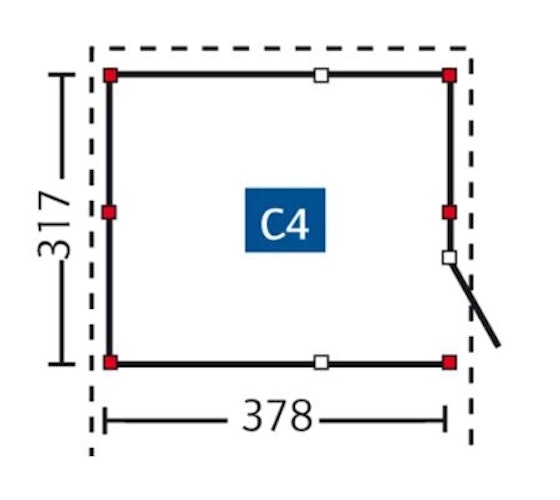 Skan Holz Abstellraum C4 für Carports - Profilschalung