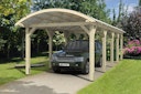 Vorschaubild Skan Holz Franken - Bogendach Einzelcarport aus Leimholz Breite 376 cm