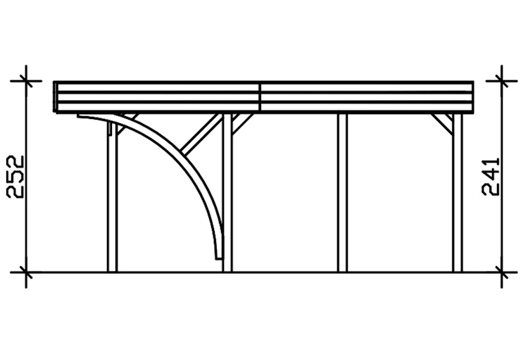 Skan Holz Doppelcarport Friesland 546x555 cm - 1 Einfahrtsbogen Set G