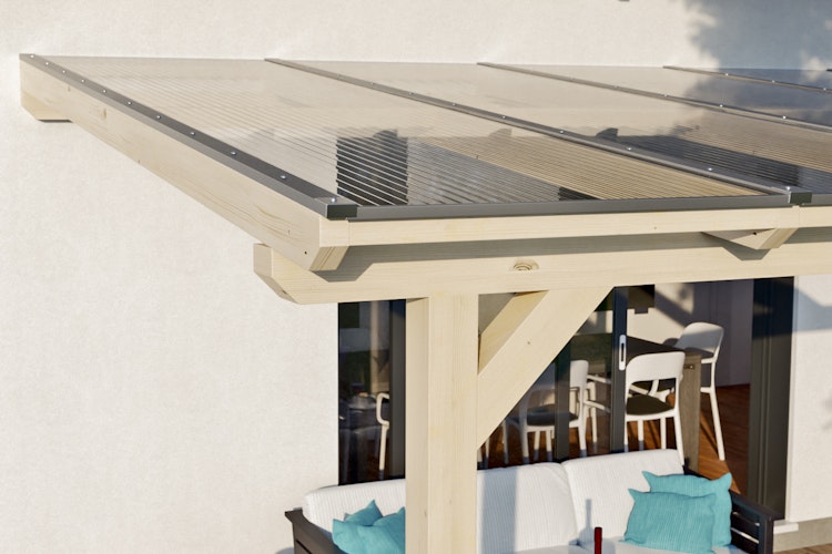 Skan Holz Terrassenüberdachung Andria mit Mittelpfosten Breite 434 cm