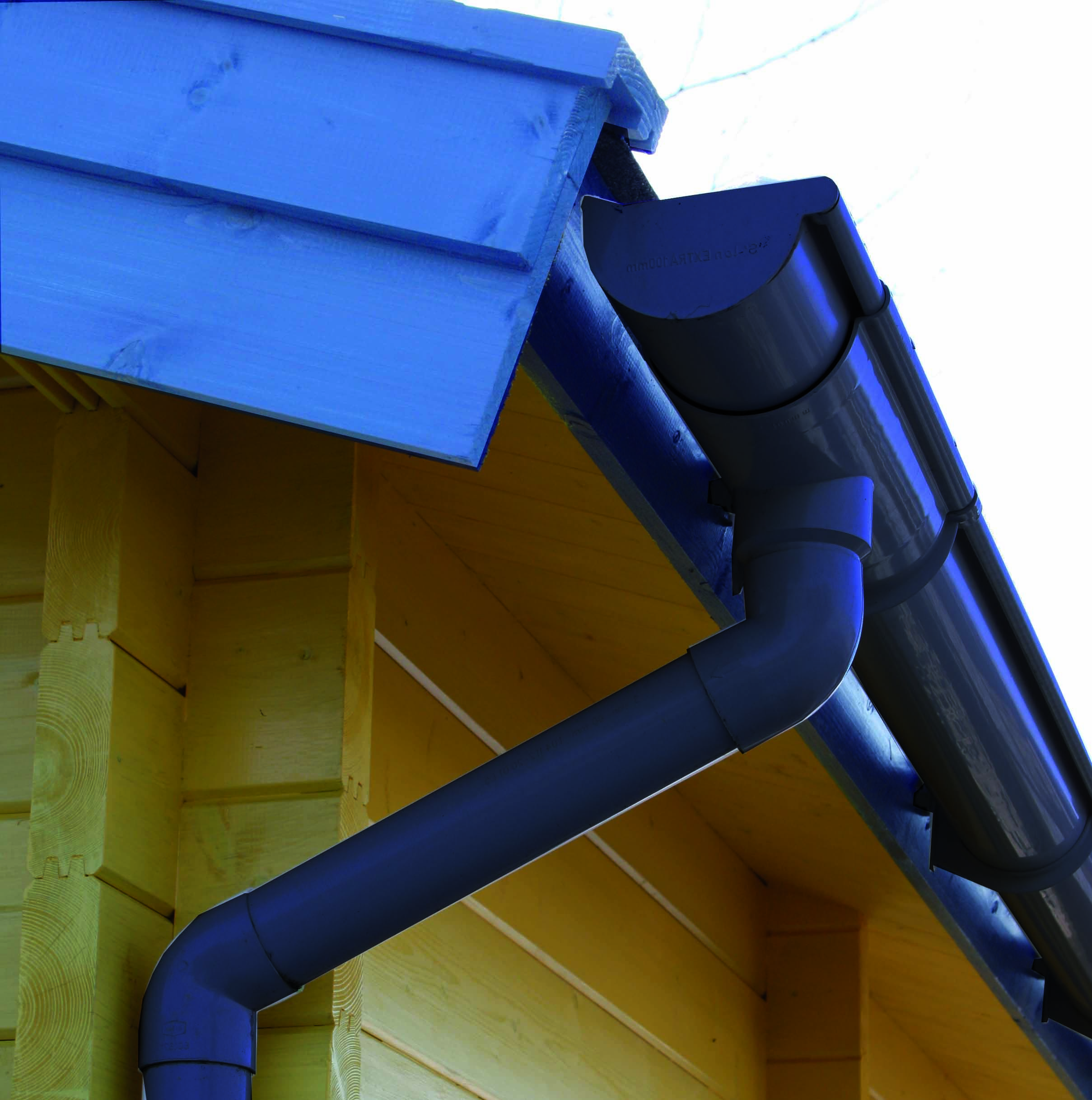 Kunststoff Dachrinnenset für Skan Holz Carport Sauerland