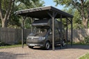 Vorschaubild Skan Holz Friesland - Flachdach Caravan-Carport aus Nadelholz Breite 402 cm