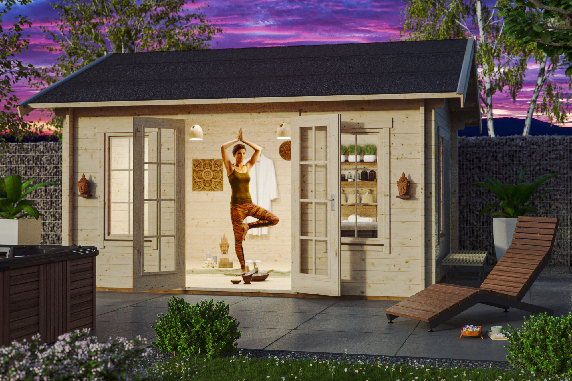 Skan Holz 45 mm Gartenhaus Lugano 2