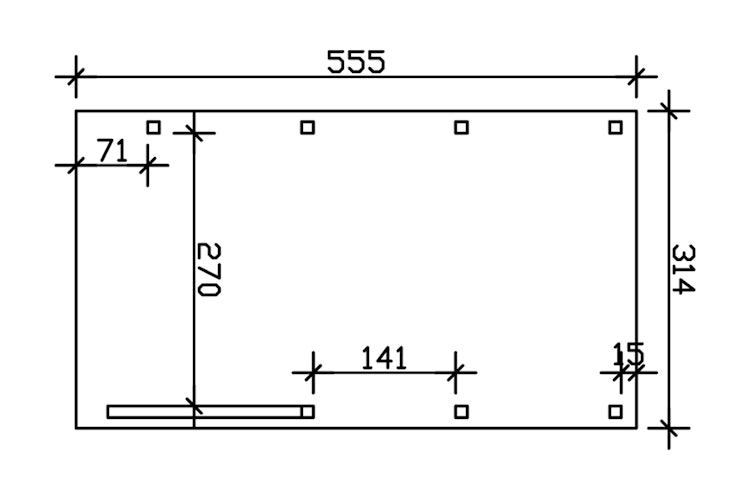 Skan Holz Carport Friesland 314x555 cm inkl. 1 Einfahrtsbogen Sparset 5