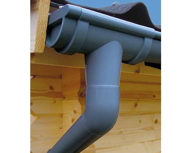 Kunststoff Dachrinnenset 404Ax für Pultdach/Flachdach Gartenhäuser