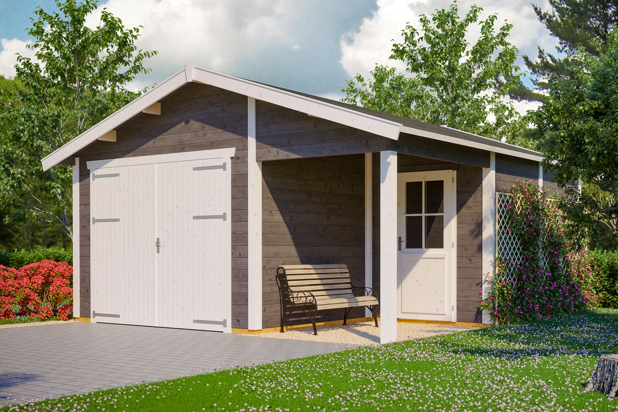 Skan Holz 45 mm Garage Holzgarage Varberg 1/2/3