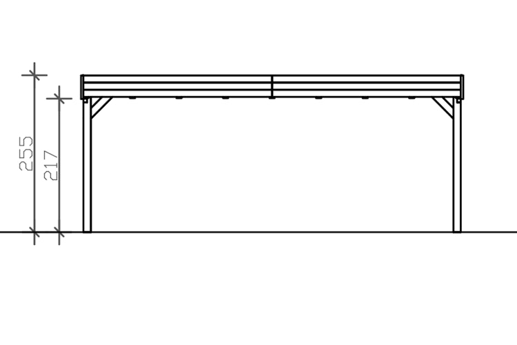 Skan Holz Grunewald - Flachdach Carport aus Leimholz Breite 622 cm