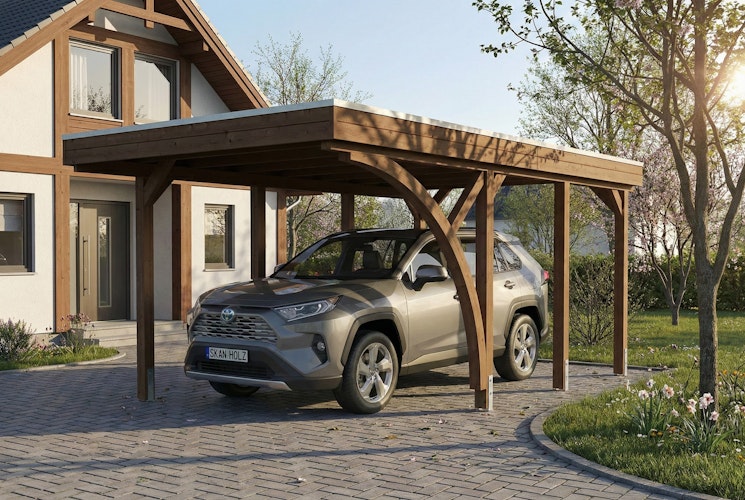 Skan Holz Carport Friesland 320x555 cm inkl. 1 Einfahrtsbogen Set E