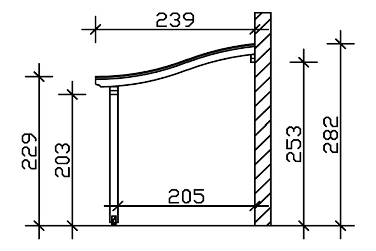 Skan Holz Terrassenüberdachung Venezia mit Mittelpfosten Breite 648 cm