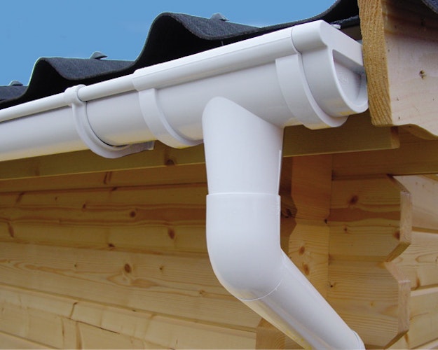 Kunststoff Dachrinnenset 404Ax für Pultdach/Flachdach Gartenhäuser