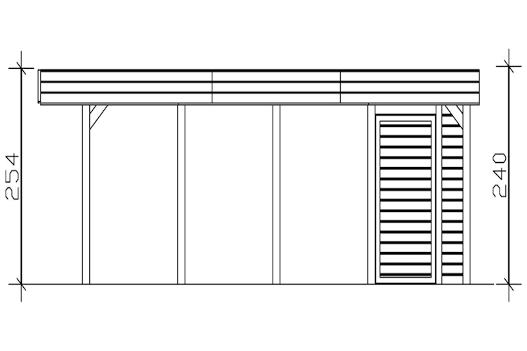 Skan Holz Carport Friesland 557x708 cm inkl. Abstellraum Sparset 4