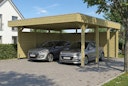Vorschaubild Skan Holz Doppelcarport Friesland 546x555 cm inkl. Seiten- und Rückwand Set C