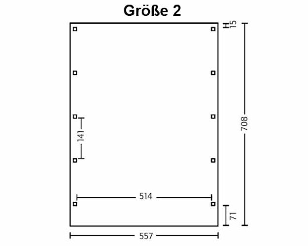 Skan Holz Friesland - Flachdach Doppelcarport Profil - Breite 557 cm Nadelholz