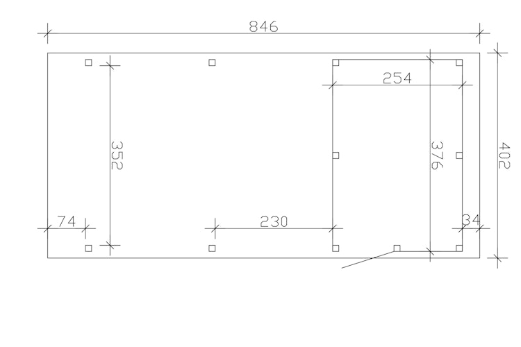 Skan Holz Emsland - Flachdach Carport aus Leimholz Breite 402 cm
