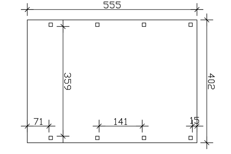 Skan Holz Friesland - Flachdach Carport aus Nadelholz Breite 402 cm