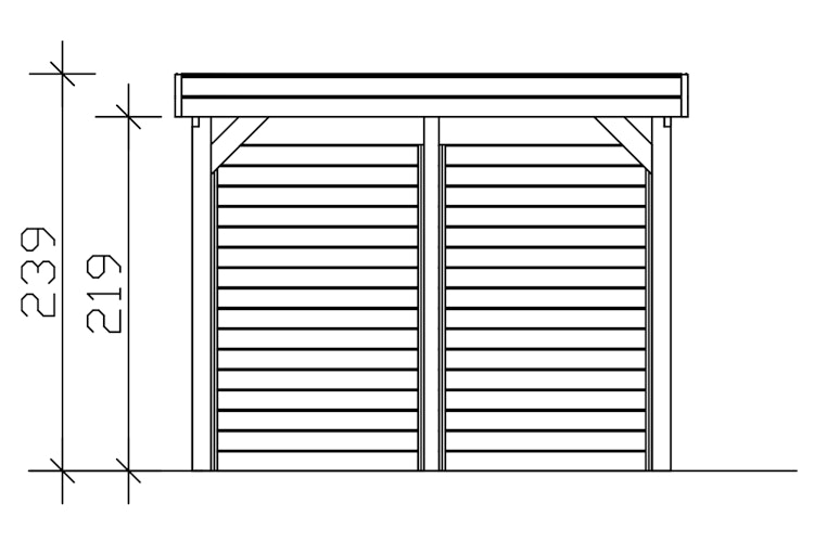 Skan Holz Carport Friesland 320x555 cm inkl. Seiten- und Rückwand Set A