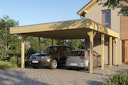 Vorschaubild Skan Holz Friesland - Flachdach Doppelcarport aus Nadelholz Breite 546 cm