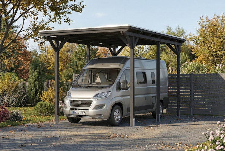 Skan Holz Emsland - Flachdach Caravan-Carport aus Leimholz Breite 402 cm