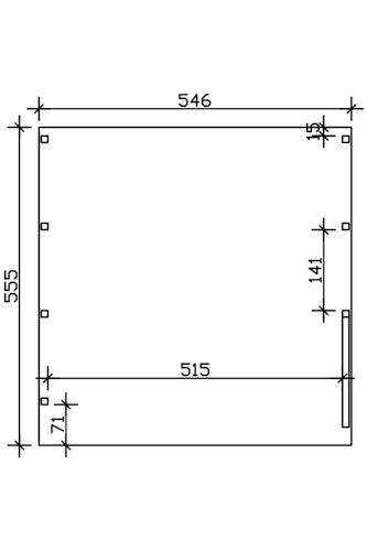 Skan Holz Doppelcarport Friesland 546x555 cm - 1 Einfahrtsbogen Set G