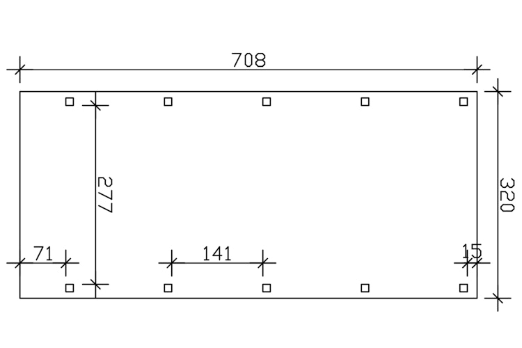 Skan Holz Friesland - Flachdach Carport aus Nadelholz Breite 320 cm