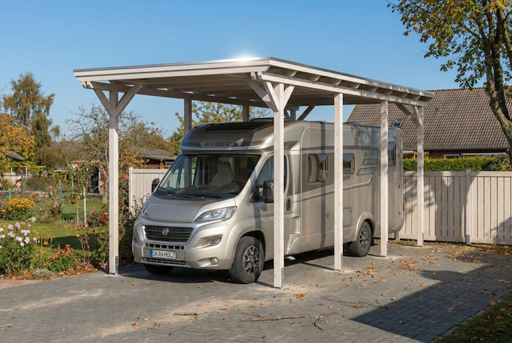 Skan Holz Emsland - Flachdach Caravan-Carport aus Leimholz Breite 402 cm