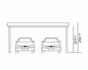 Vorschaubild Skan Holz Carport Friesland 557x555 cm inkl. Rück- und Seitenwände Sparset 3
