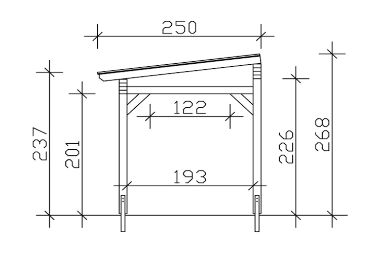 Skan Holz Sanremo aus Leimholz ohne Mittelpfosten Breite 648 cm freistehende Terrassenüberdachung