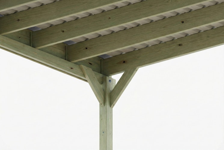 Skan Holz Doppelcarport Friesland 546x708 cm mit Abstellraum Set D